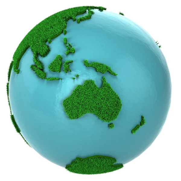 Globus aus Gras und Wasser, Teil Australiens — Stockfoto