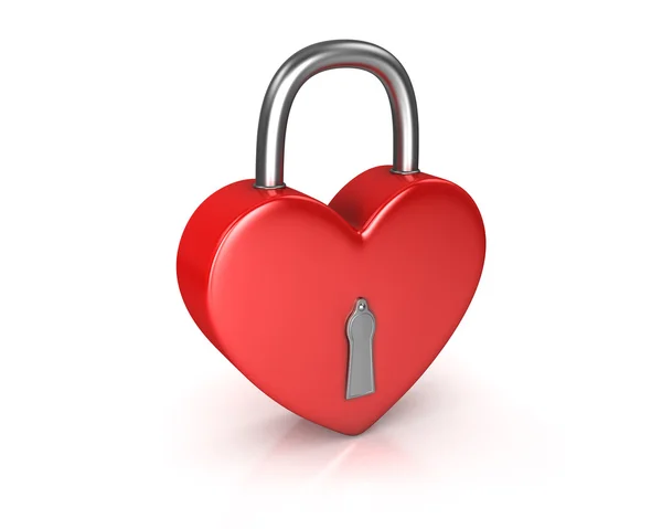 stock image Red lock formed as heart