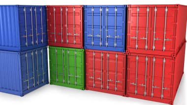 Many freight containers clipart