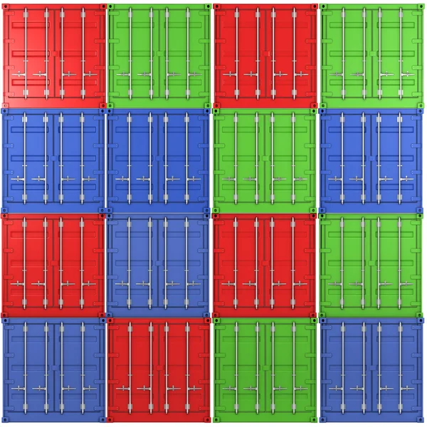 Pozadí více barev nákladní kontejnery — Stock fotografie