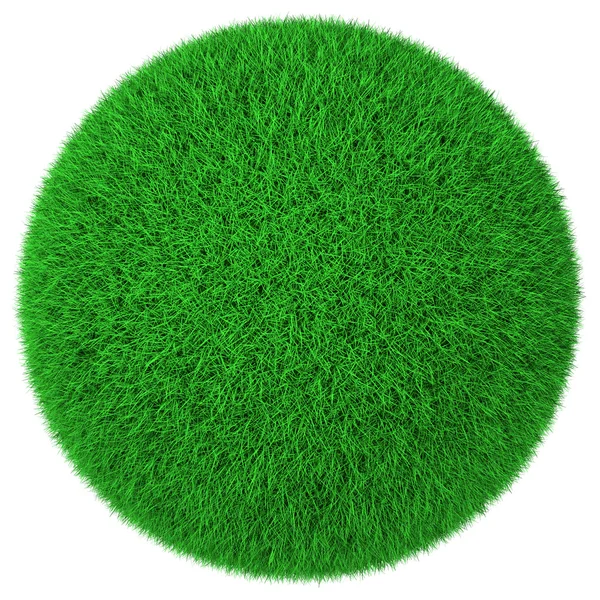 고립 된 녹색 잔디의 공 — 스톡 사진