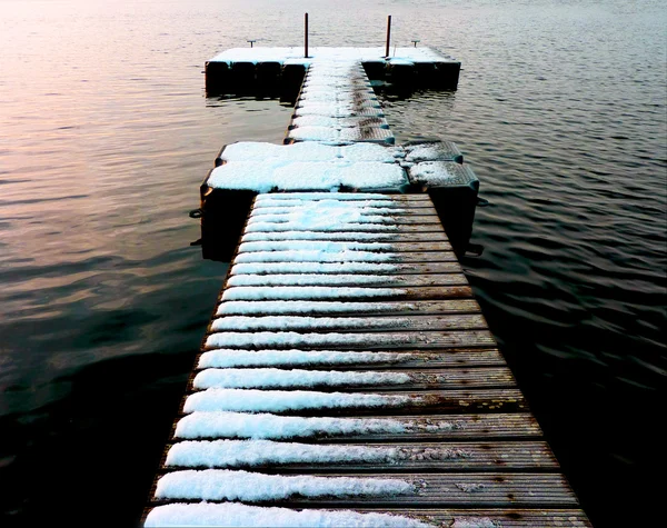 Jetty in winter — Stock Photo, Image