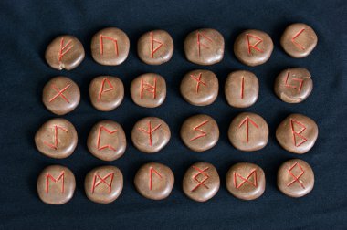 Ancient runic alphabet clipart