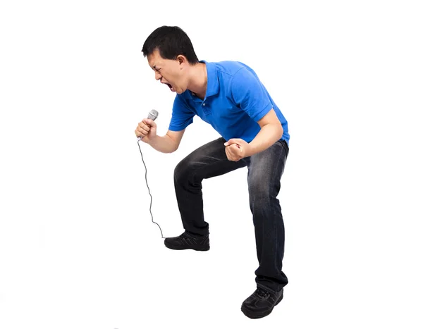 Man enjoy singing — Stock Photo, Image