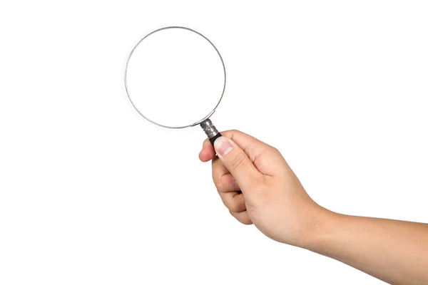Hand-held magnifying glass — Stock Photo, Image