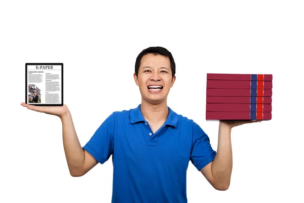 Young man holding books — Stock Photo, Image