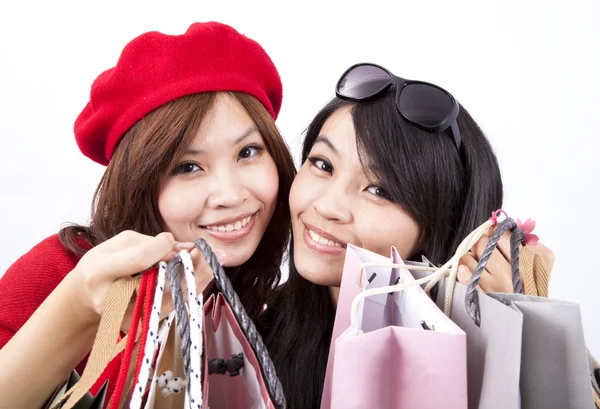Asiático compras chica aislado —  Fotos de Stock