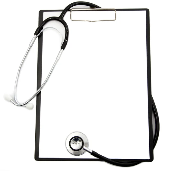Stethoscope and blank clipboard — Stock Photo, Image