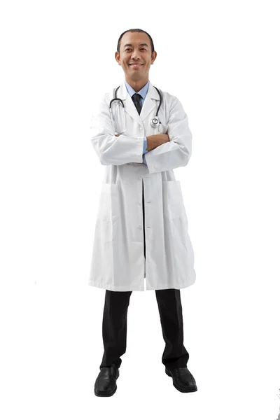 Азиатский врач изолирован на белом фоне — стоковое фото