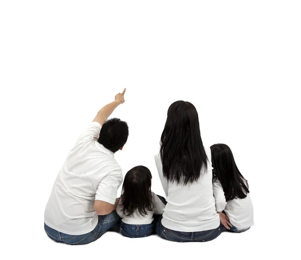 Familia Feliz Sobre Fondo Blanco — Foto de Stock