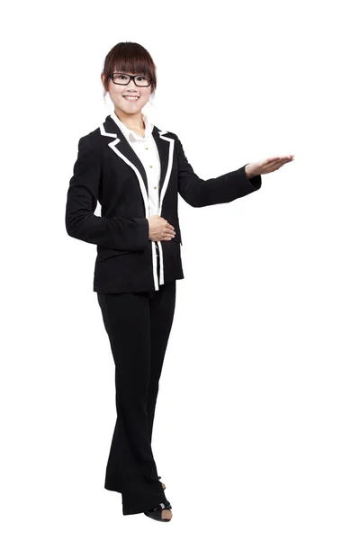 Full body young smiling businesswoman — Stock Photo, Image