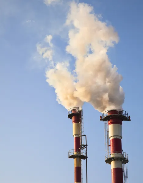 Luftverschmutzung Rauch Aus Chemischen Anlagen Verschmutzt Die Luft — Stockfoto
