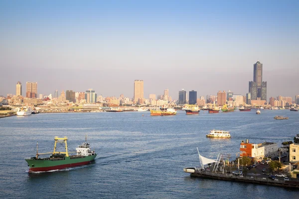 stock image Cityscape of Kaohsiung harbor in Taiwan