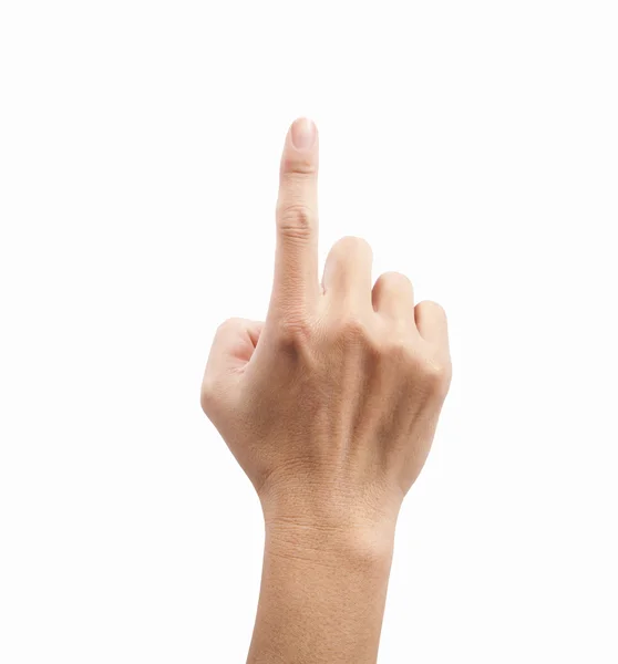 Hand Man Touching Screen — Stock Photo, Image