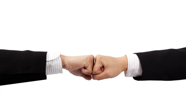 Два кулака делового человека руки изолированы на белом фоне — стоковое фото