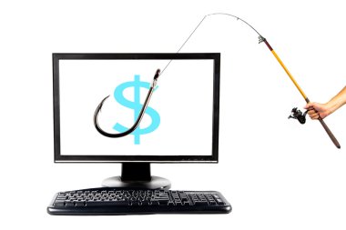 Internet fishing and fake Commercial transactions clipart