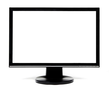 Beyaz arka plan üzerinde izole lcd tv veya bilgisayar ekranı