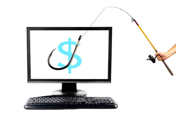 Internet fiske och falska kommersiella transaktioner — Stockfoto