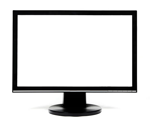 LCD tv vagy számítógép idegen rádióadást figyel elszigetelt fehér background — Stock Fotó
