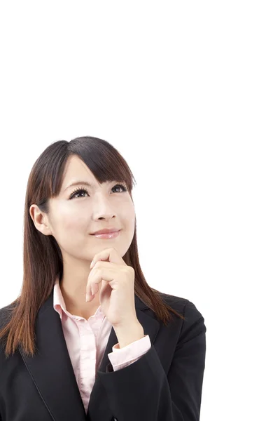 Asiatische Geschäftsfrau denken und beobachten — Stockfoto