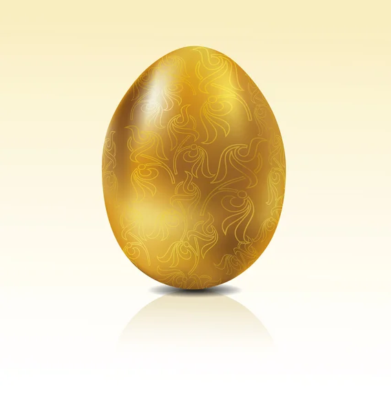 stock vector Golden egg with engraving