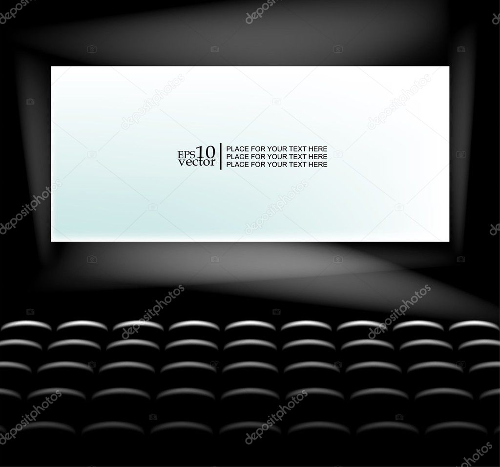 Blank cinema screen with lighting