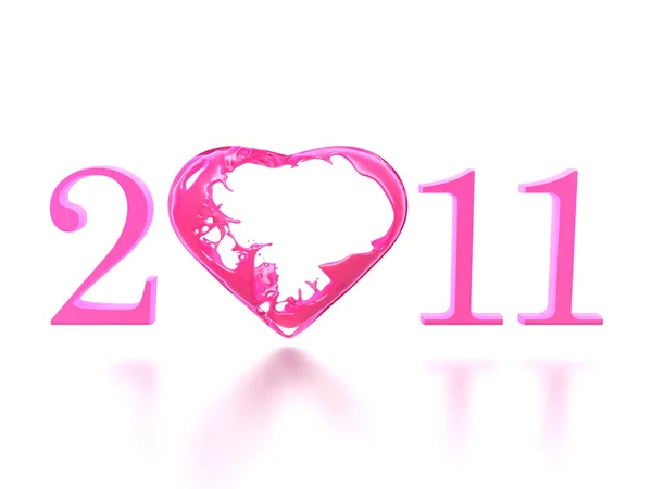 New year 2011 in white — Stock Photo, Image