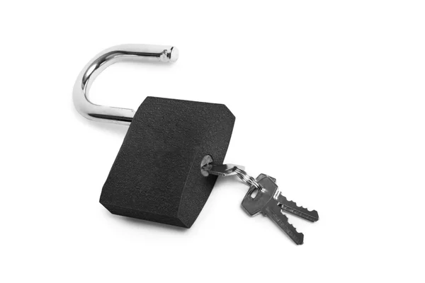 Lock with key isolated — Stock Photo, Image