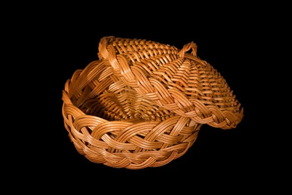 Empty rattan bread plate — Stock Photo, Image