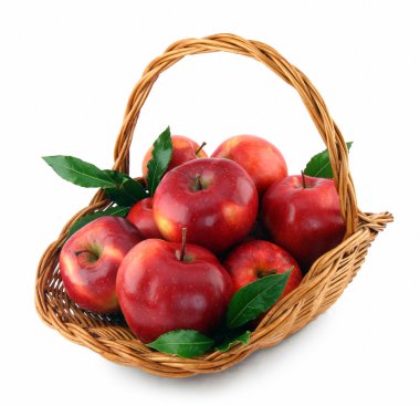 Apples in basket clipart