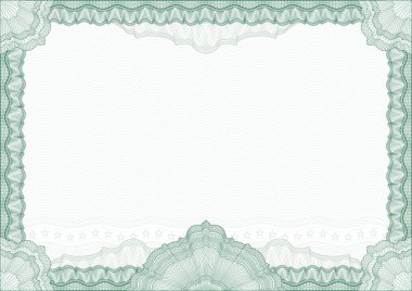 Classic guilloche border for diploma or certificate with protect clipart