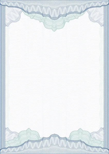 Classic guilloche border for diploma or certificate . vector . A4 — Stock Vector