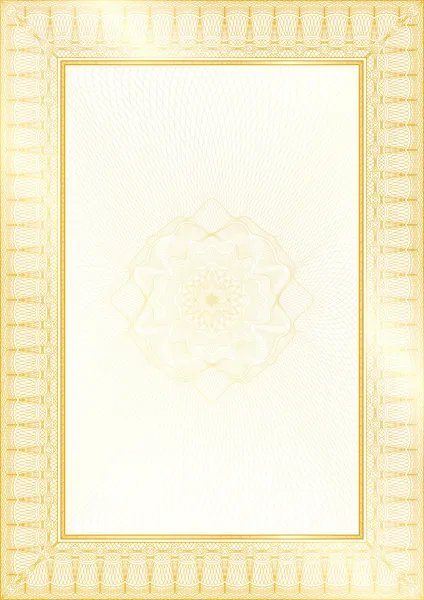 Guilloche clásico dorado frontera para diploma o certificado con — Archivo Imágenes Vectoriales