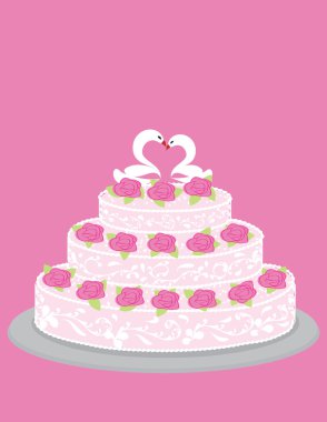 Gül ve aşık çifti düğün pastası bir tekniği aysing Kuğu