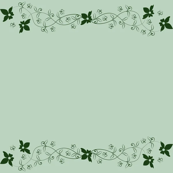 Мягко Зеленый Фон Цветочным Разумом Бабочками — стоковый вектор