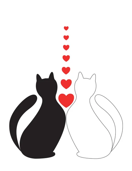 En el amor gatos — Vector de stock