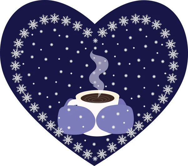 Café / té en invierno — Vector de stock