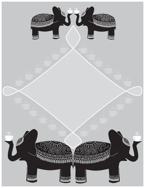 Hintergrund Mit Elefanten Zur Registrierung Von Packerwartungen Oder Speisekarte — Stockvektor