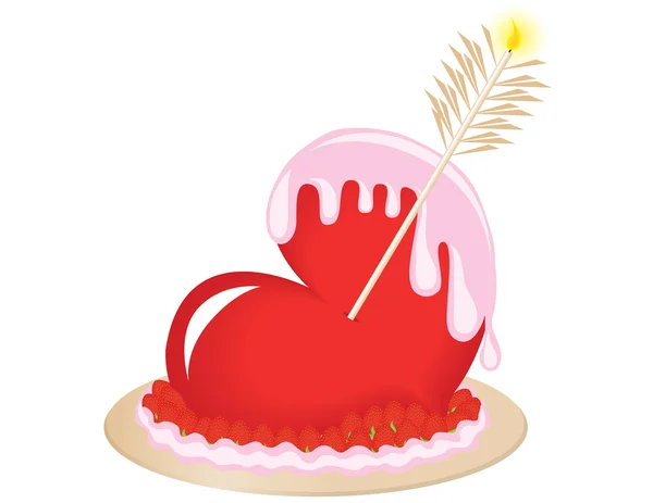 Торт як серце — стоковий вектор