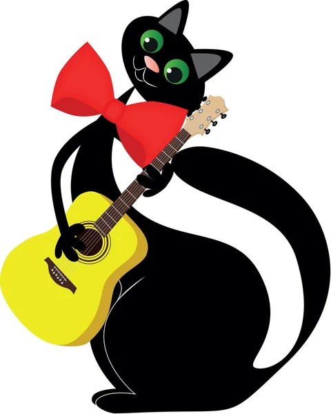 Aşk siyah kedi — Stok Vektör