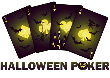 Cadılar Bayramı poker kartları, vektör çizim