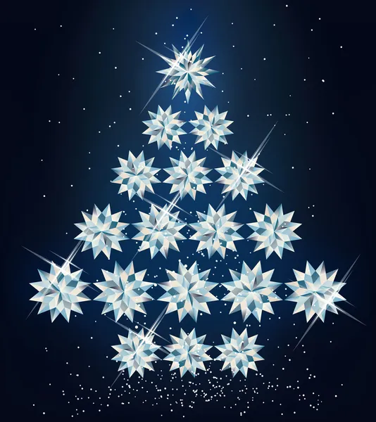 Diamant kerstboom. vectorillustratie — Stockvector