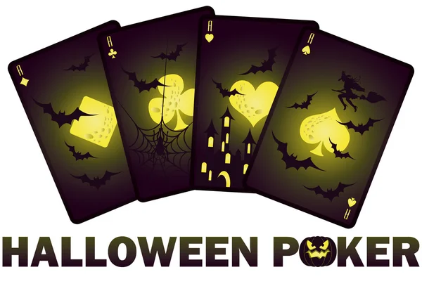 stock vector Halloween poker cards, vector illustration