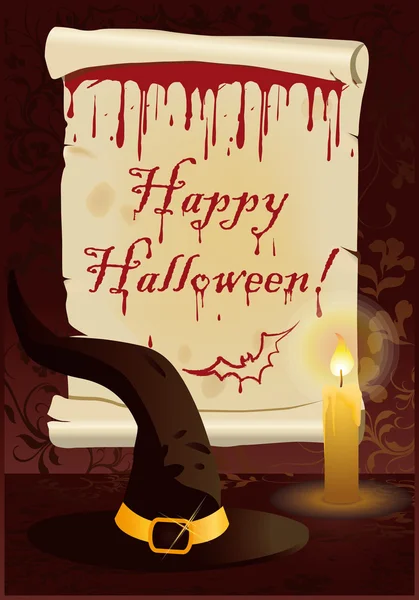Feliz tarjeta de felicitación de Halloween. Vector — Archivo Imágenes Vectoriales