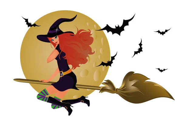Halloween czarownica, wektor ilustracja — Wektor stockowy