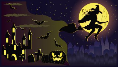 Happy Halloween card, vector clipart