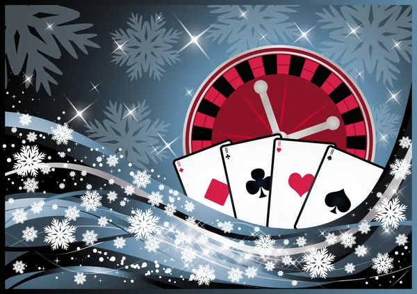 Christmas casino banner, vector illustration — Stock Vector