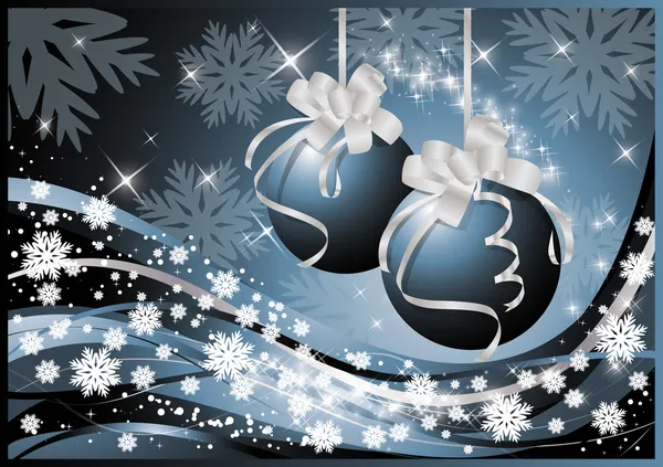 Achtergrond met kerstballen winter, vector — Stockvector