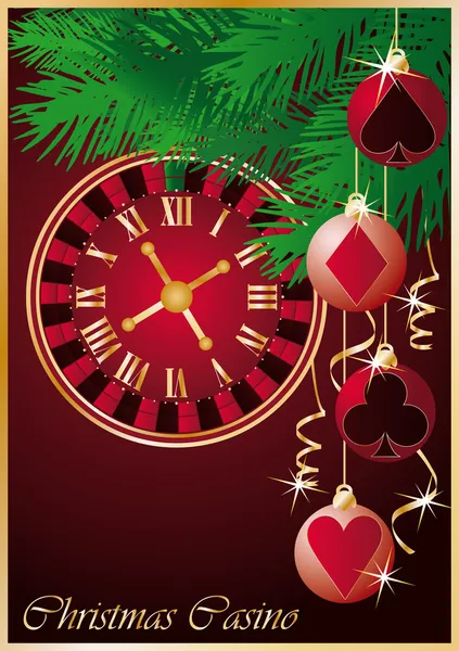 Vánoční pozadí kasino. vektorové ilustrace — Stockový vektor