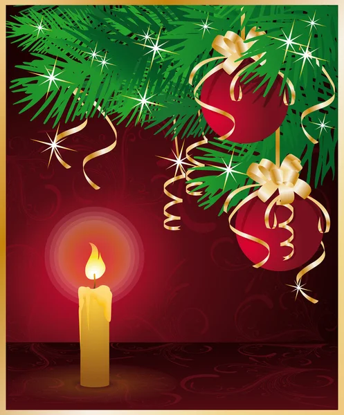 メリークリスマスグリーティングカード。ベクターイラスト — ストックベクタ